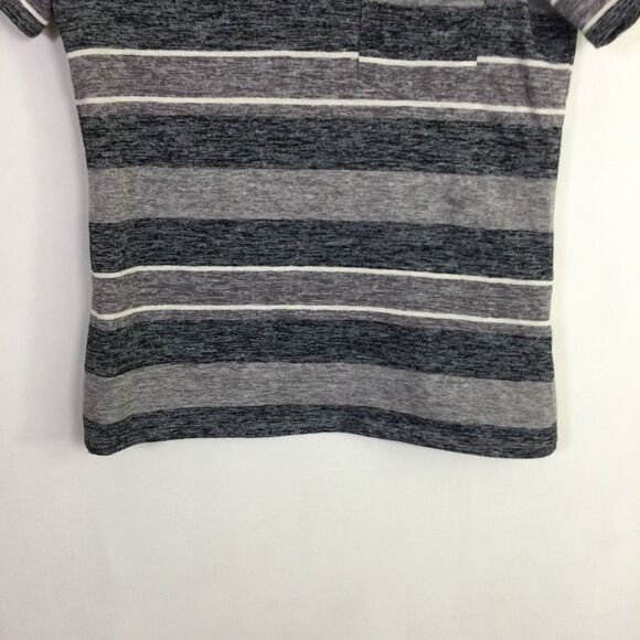 Christopher & Banks Womens V-Neck T-Shirt Short Sleeves Striped Gray Size PS - Picture 3 of 16
